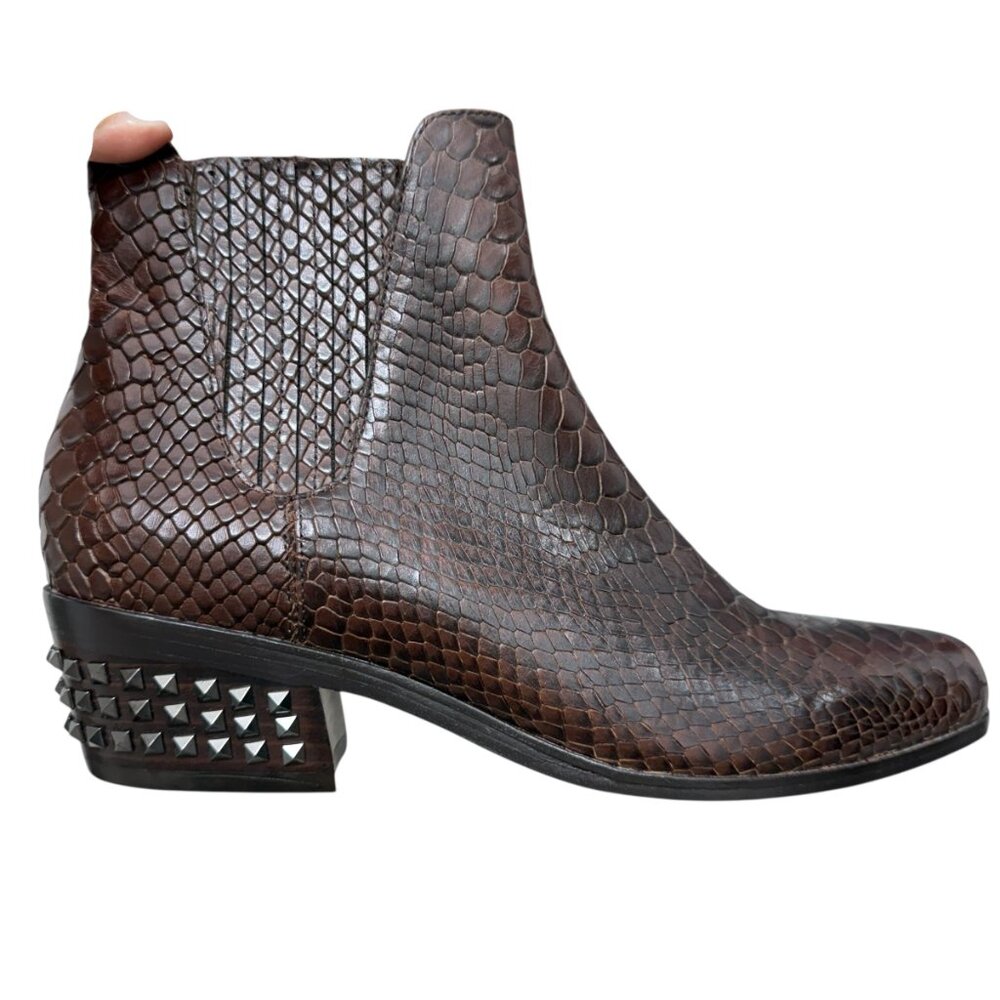 VTG Donald J Pliner Milann python leather Chelsea ankle boots women's size 7.5 - Picture 2 of 10